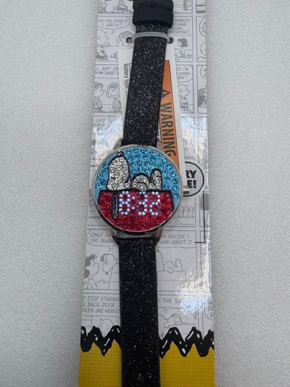 Peanuts Snoopy LED Watch Rhinestone Red White Blue Face Unisex BRAND NEW
